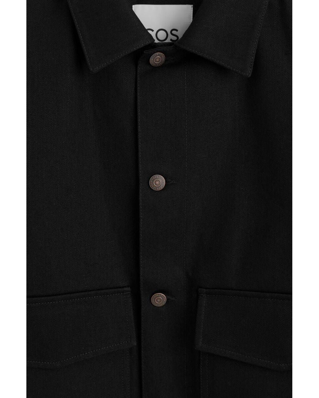 COS Black Raw Selvedge Denim Jacket for men