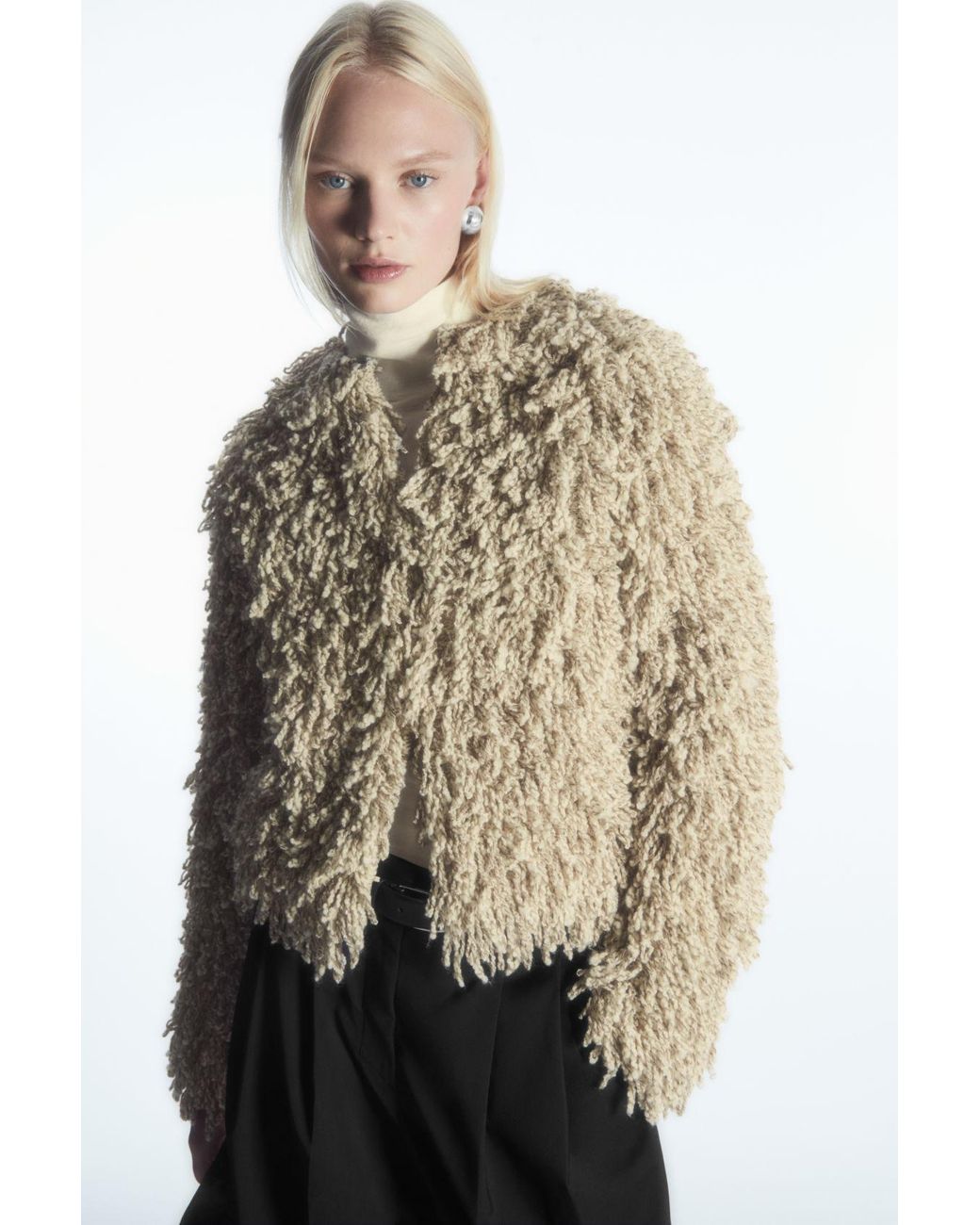 COS Collared Wool-Bouclé Cardigan ライトブルー cos-collared-wool COS Collared Wool-Bouclé Cardigan ライトブルー cos-collared-wool