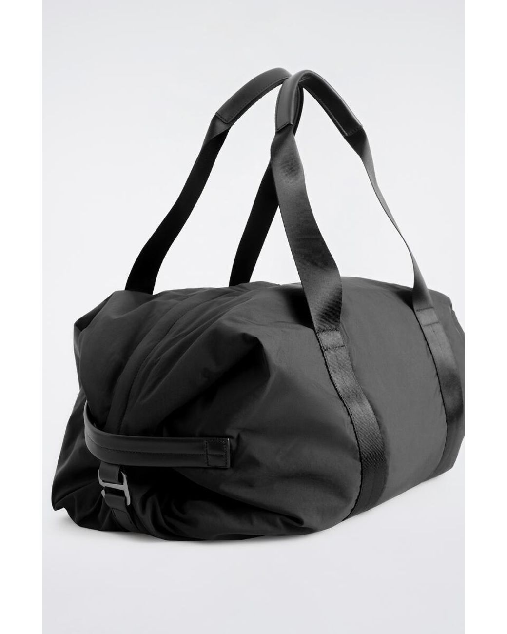 COS Black Leather-Detail Duffle Bag for men