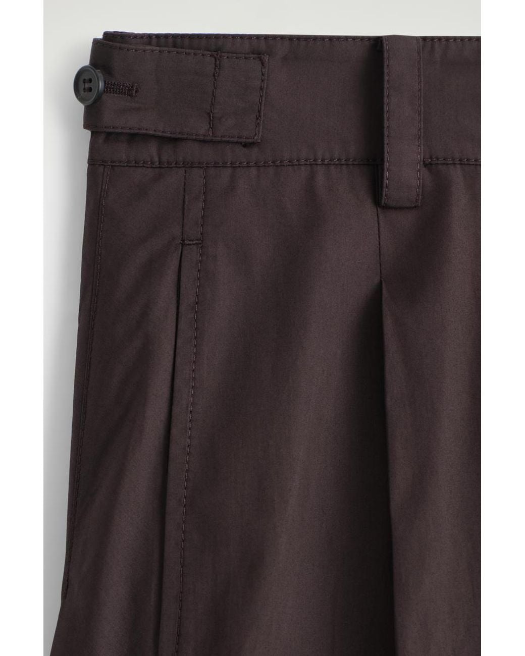 COS Gray Pleated Cotton Barrel-Leg Trousers
