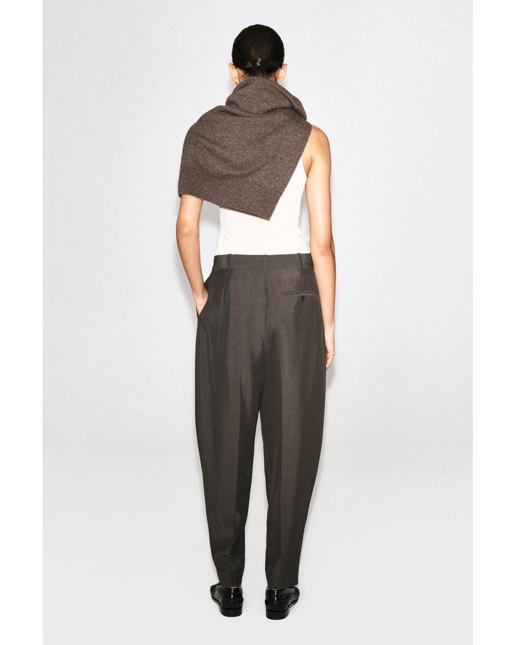 COS Brown Pleated Balloon-Leg Trousers