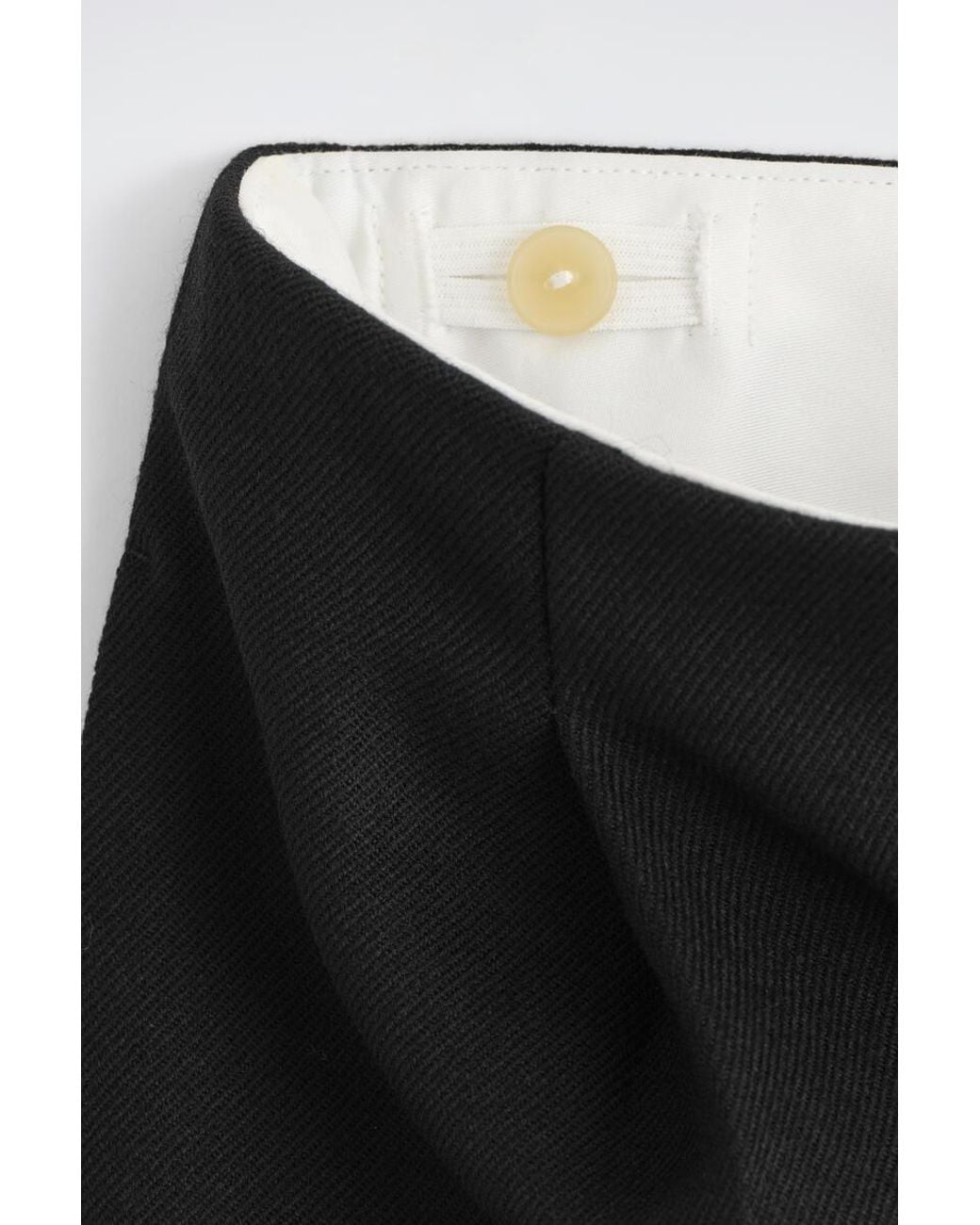COS Black Wool Regular-Fit Barrel-Leg Tuxedo Pants for men