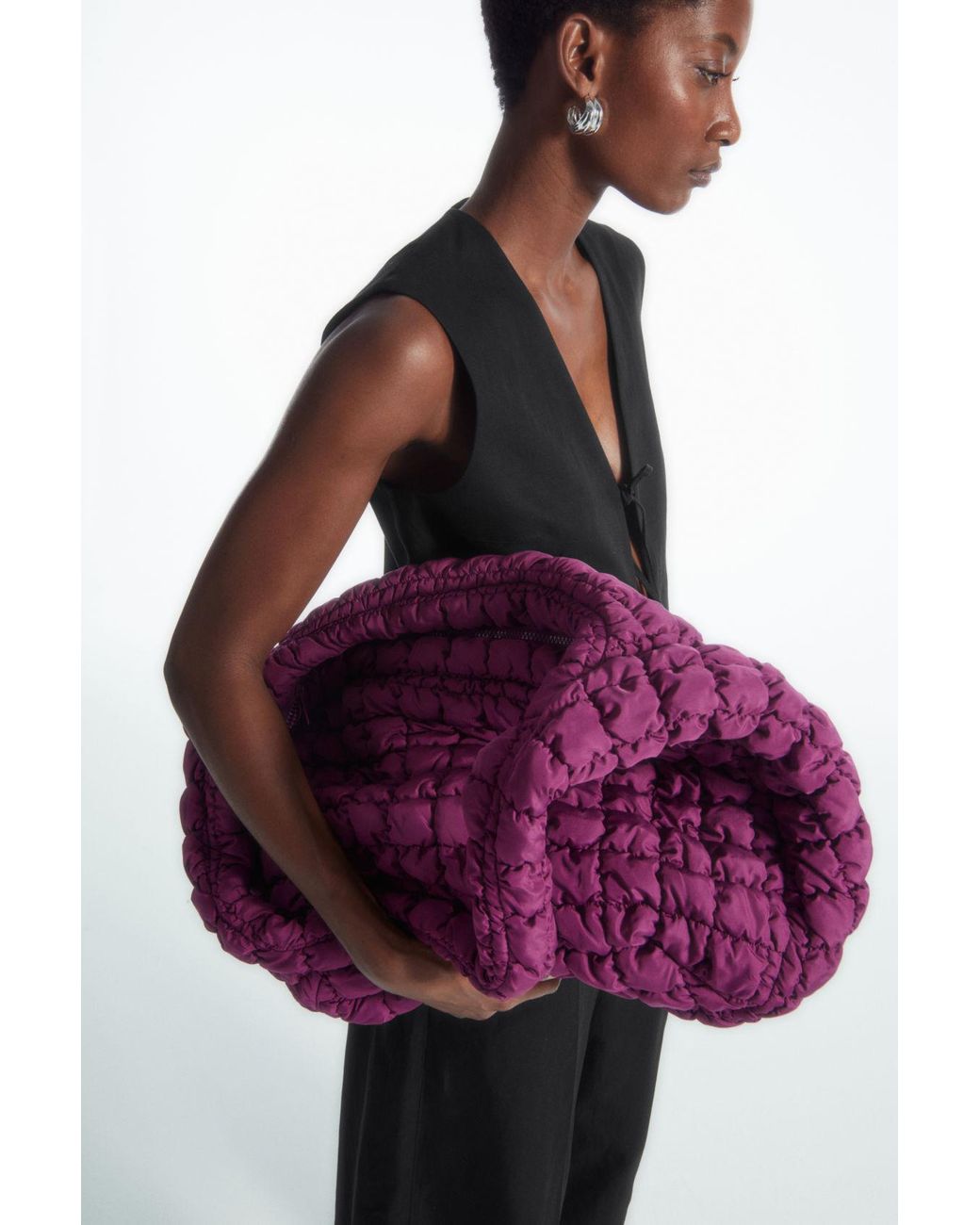 COS Oversized Quilted Crossbody in Purple | Lyst