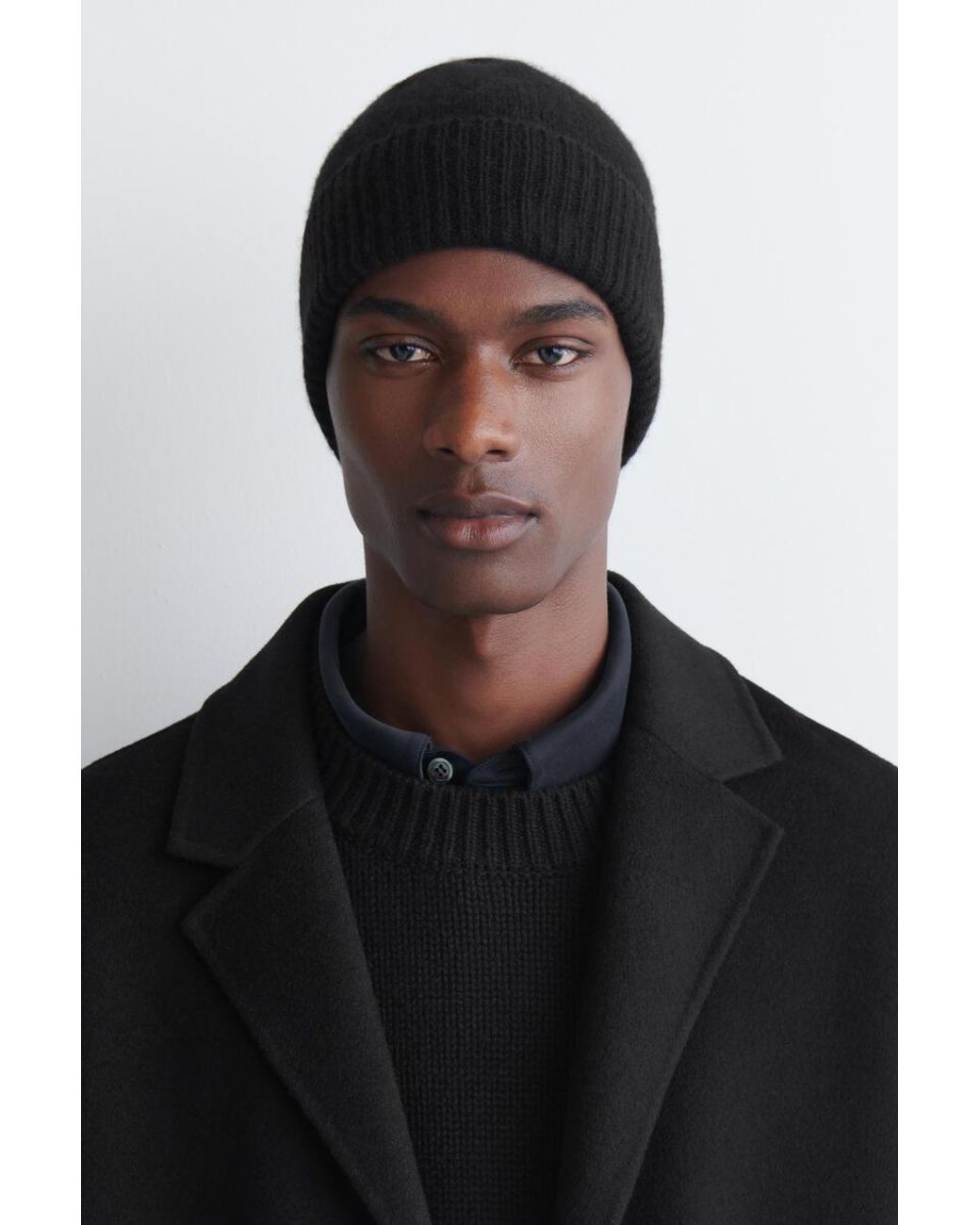 COS Black Pure Cashmere Beanie