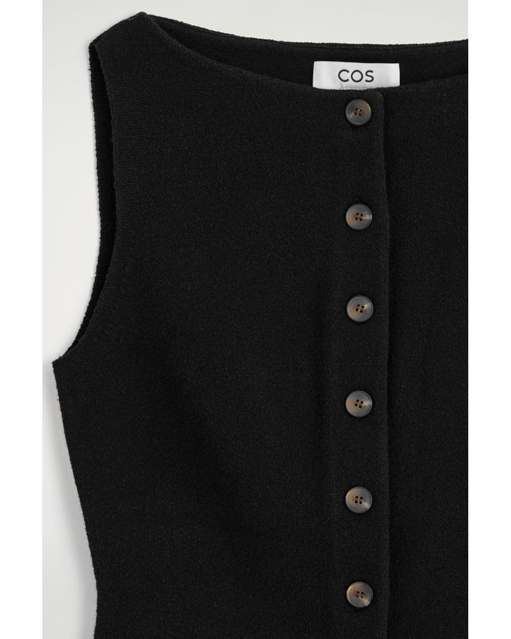 COS Black Cotton-Blend Crepe Vest