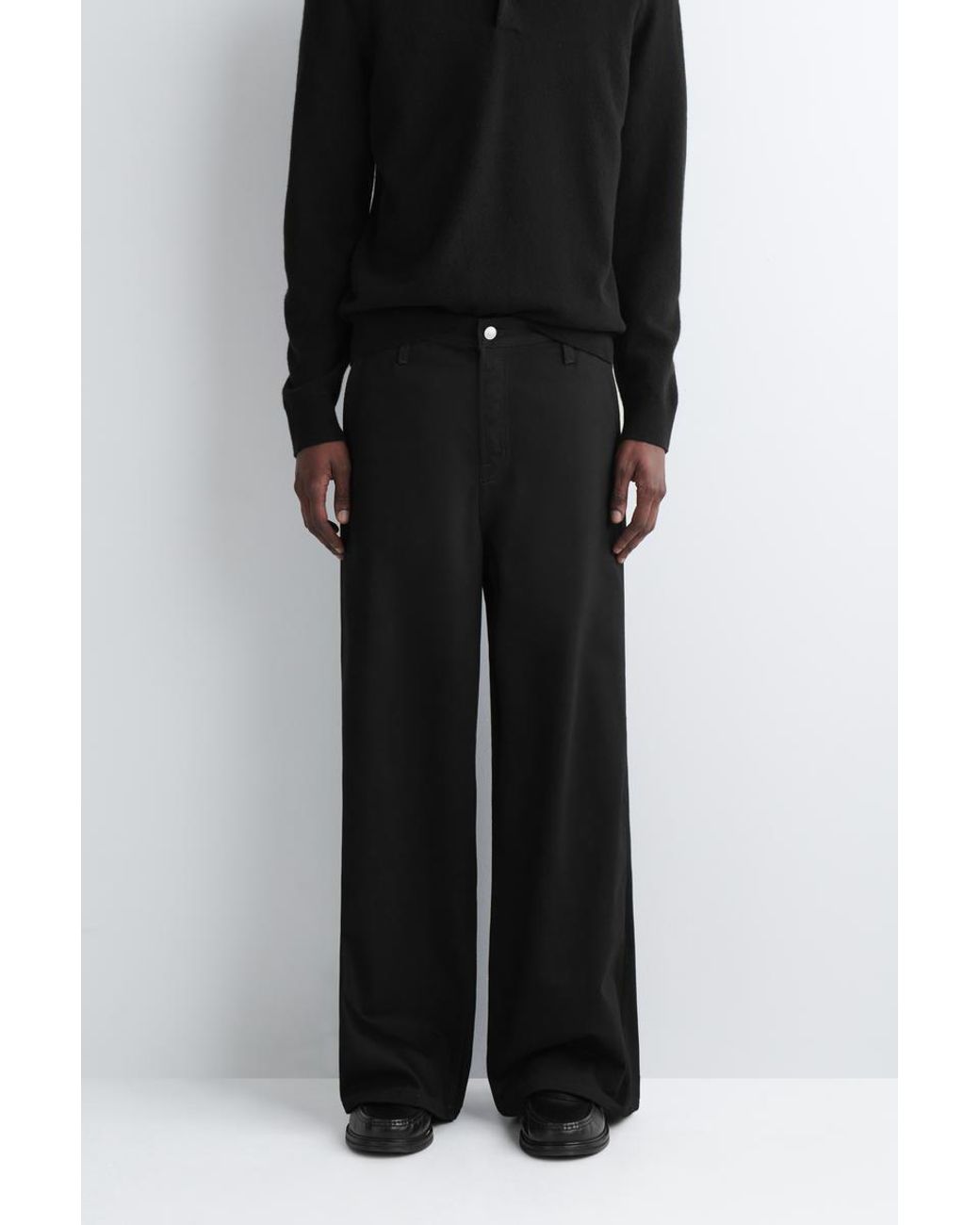 COS Black Oversized Wide-Leg Denim Trousers for men