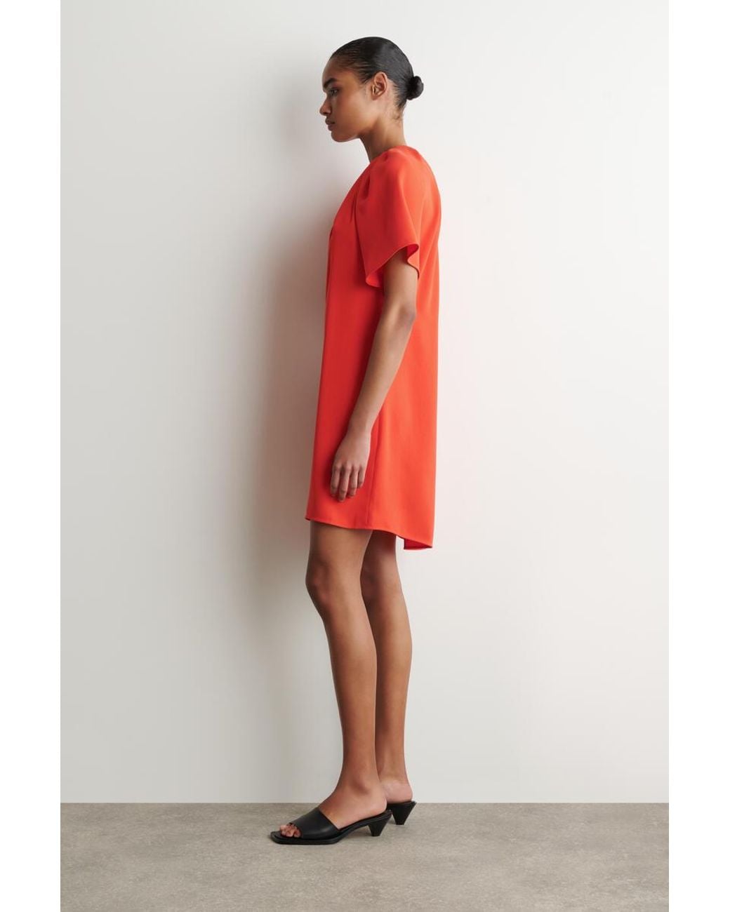 COS Gathered Short-Sleeved Mini Dress