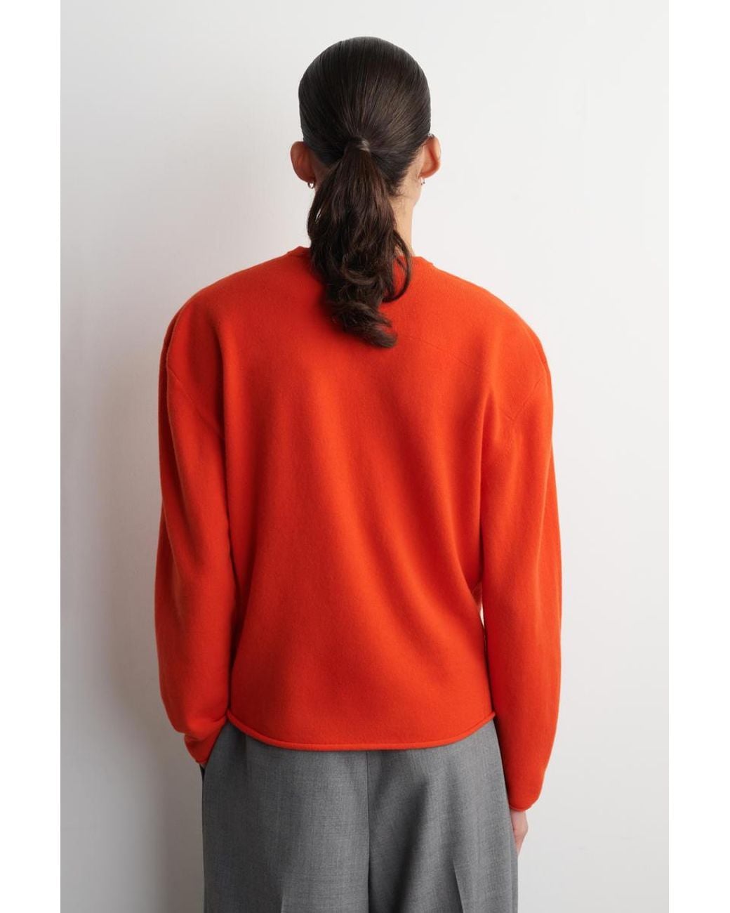 COS Orange Merino Wool Crew-Neck Sweater
