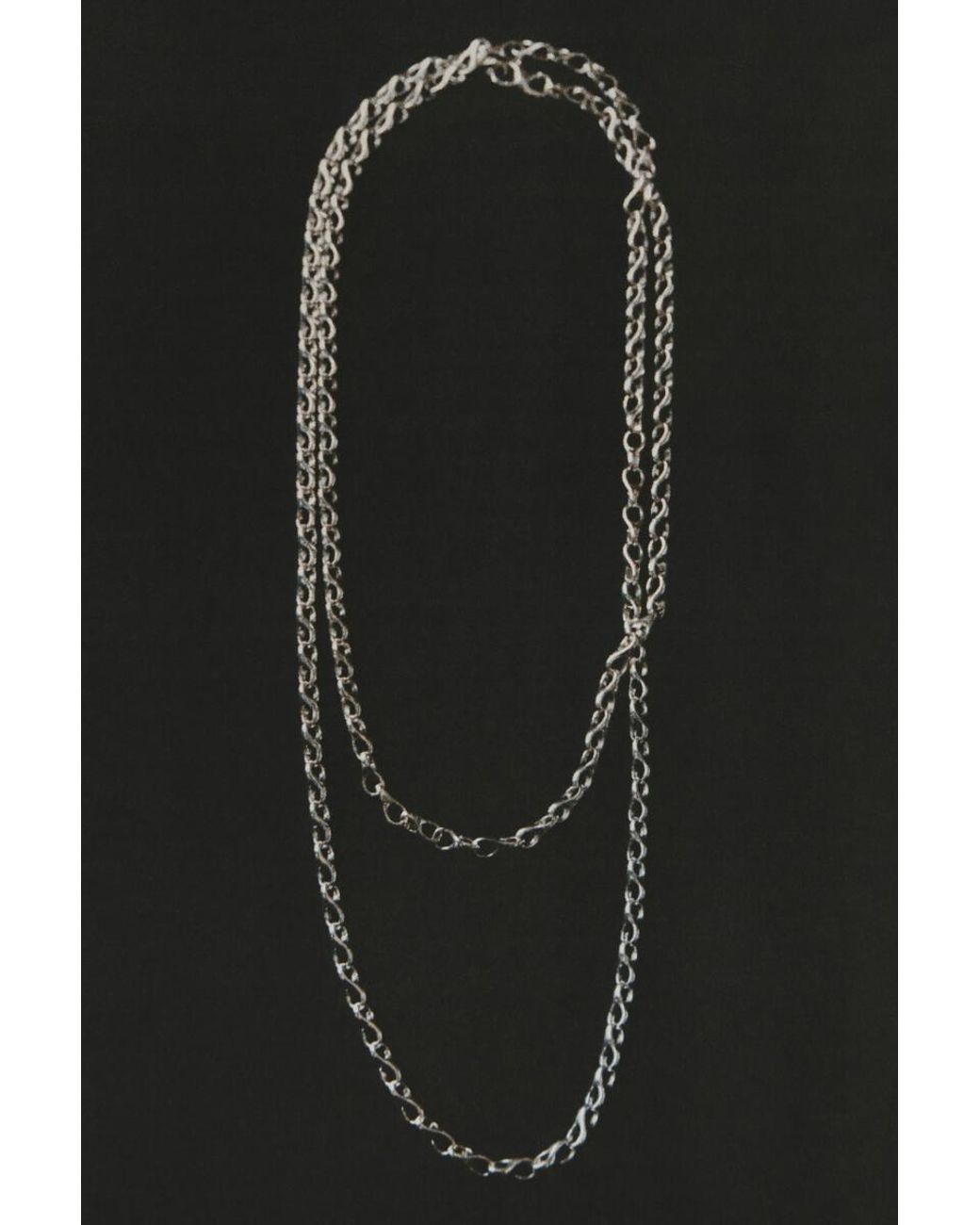 COS White Teardrop-Link Long Chain Necklace