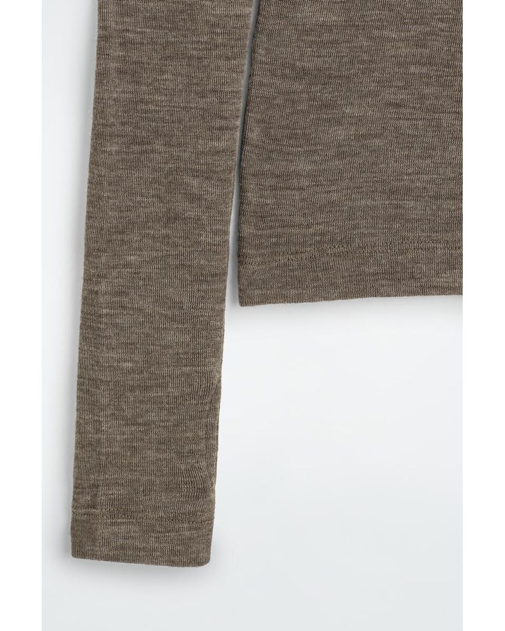 COS Brown Merino Wool High-Neck Top