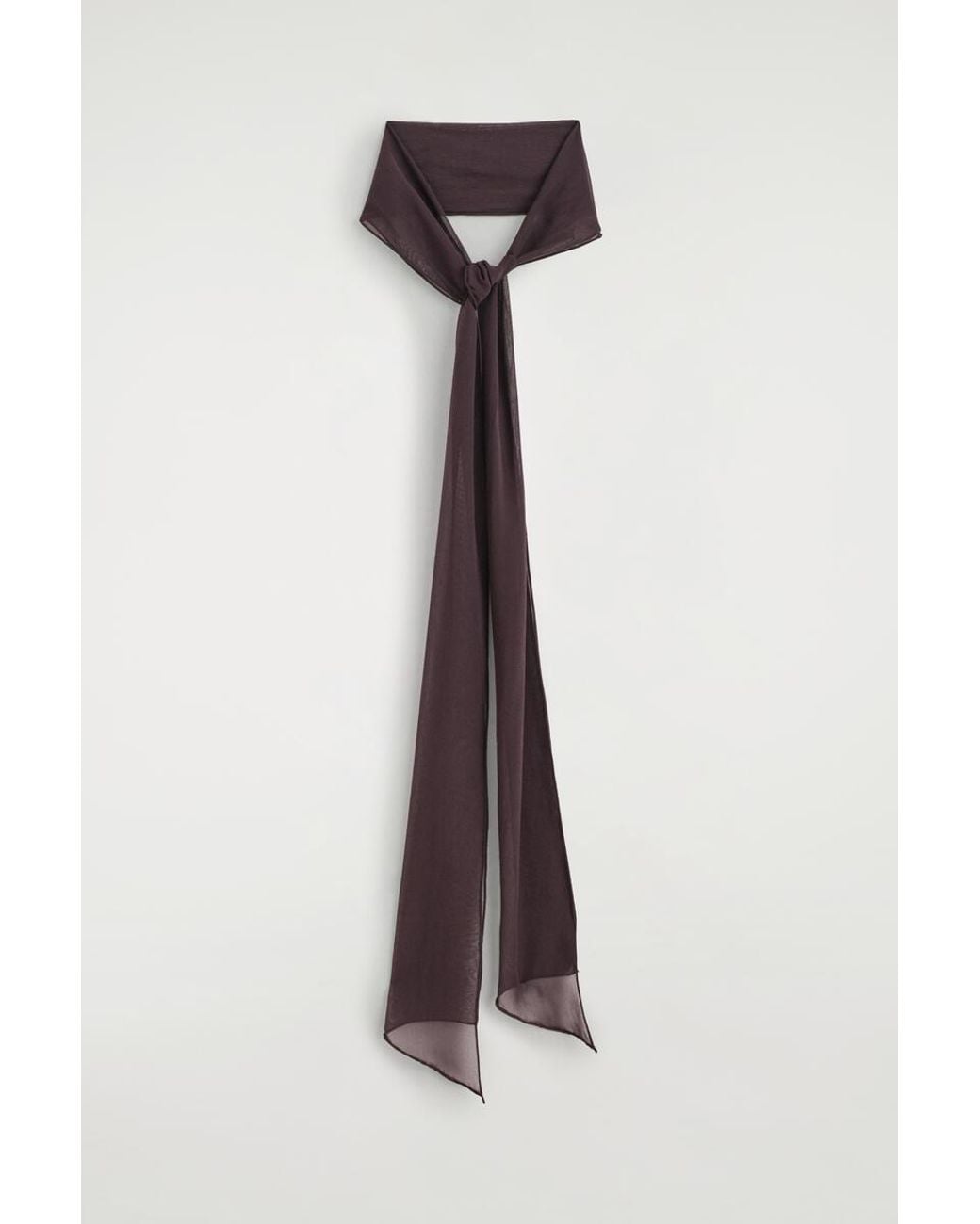 COS White Slim Sheer Silk Scarf
