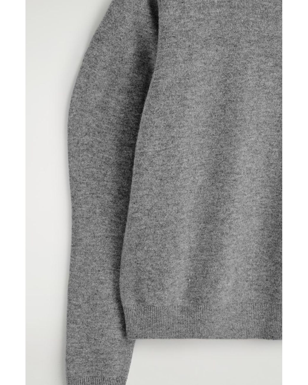 COS Gray Balloon-Sleeve Merino Wool Jumper