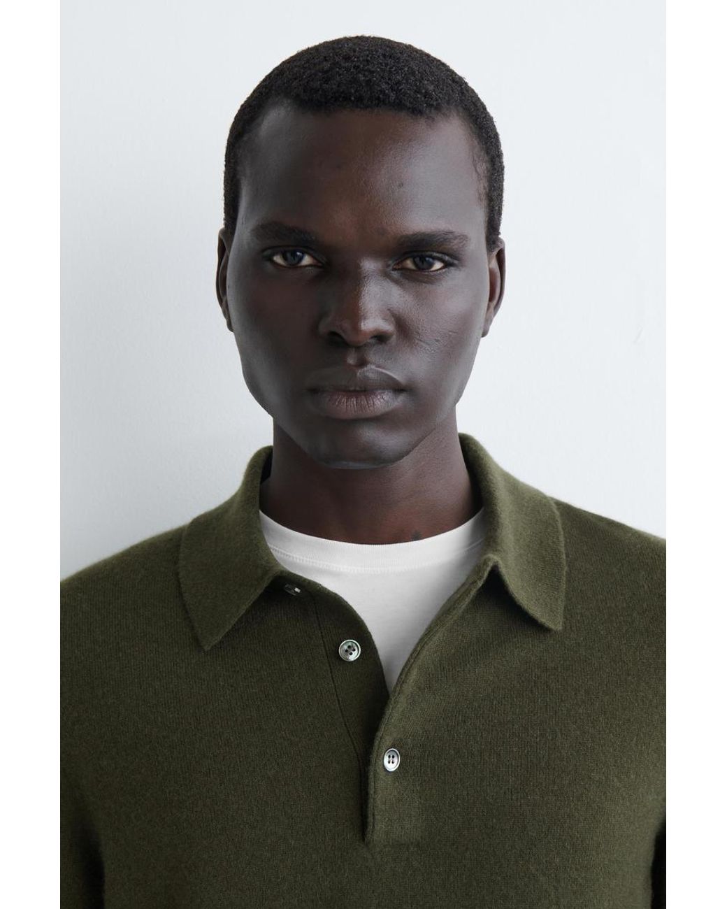 COS Seamless Cashmere Polo Shirt in Green for Men | Lyst
