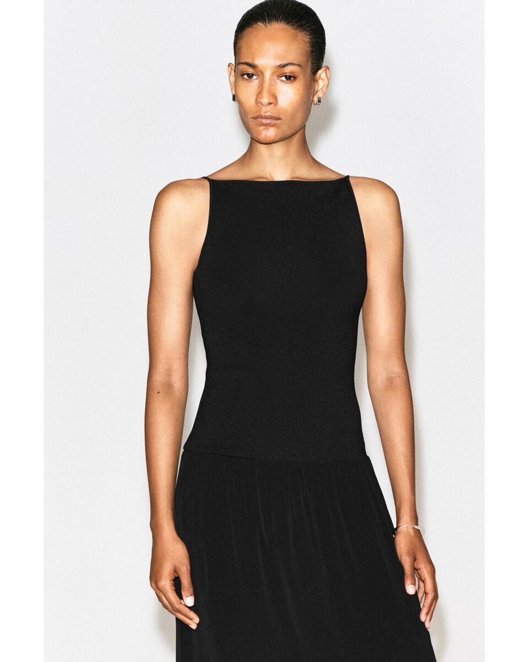 COS Black Contrast-Panel Maxi Dress