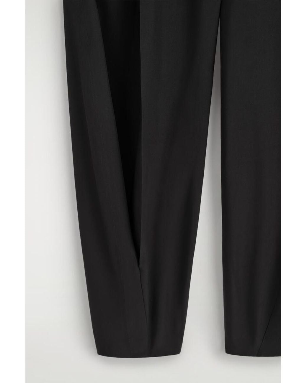 COS Black Pleated Balloon-Leg Trousers