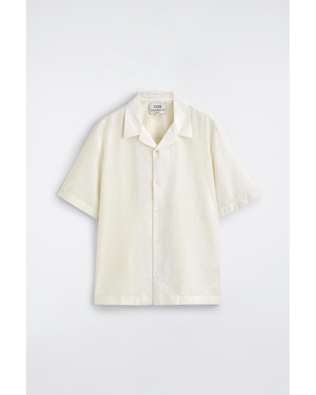 COS Blue Camp-collar Linen Shirt for men