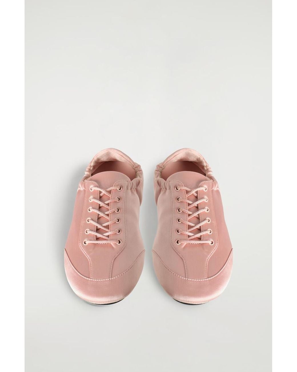 COS Pink Satin-Suede Ballet Sneakers