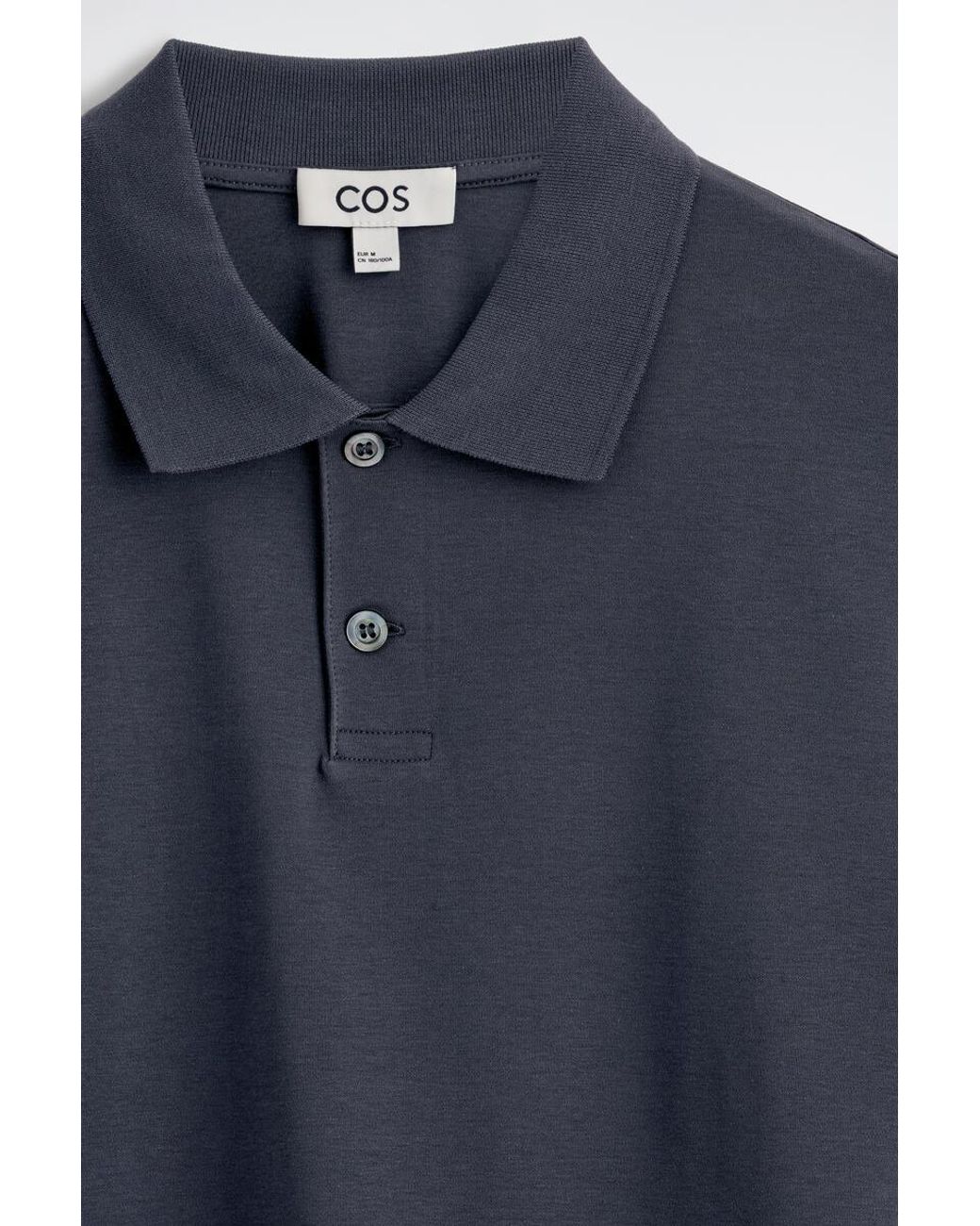 COS Blue Interlock Cotton Polo Shirt for men