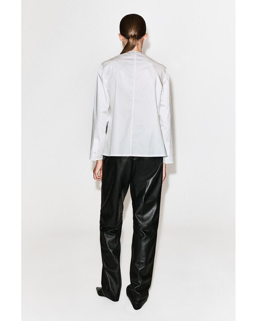 COS White Ruffled Cotton Blouse