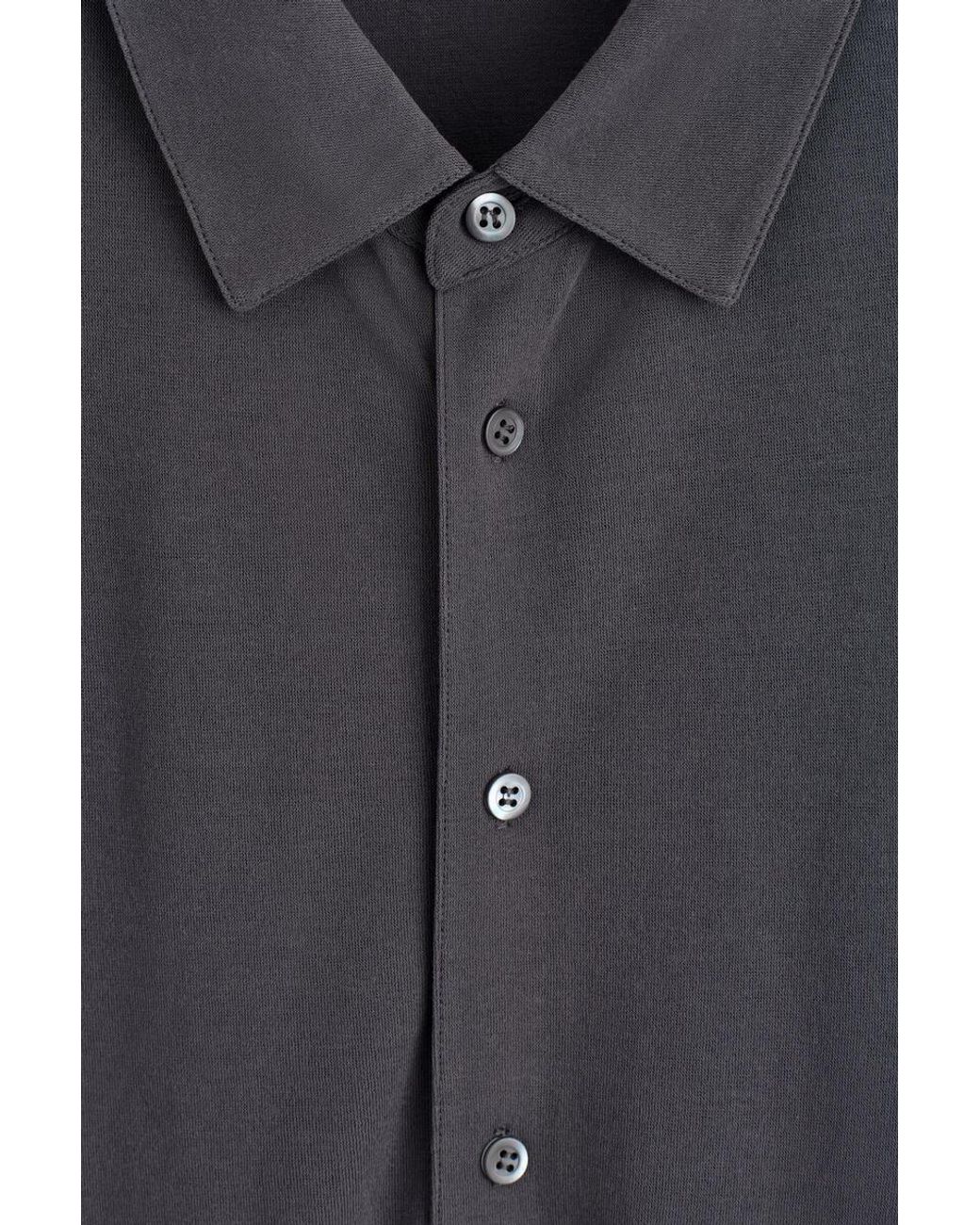 COS Black Draped Cotton-Jersey Shirt for men