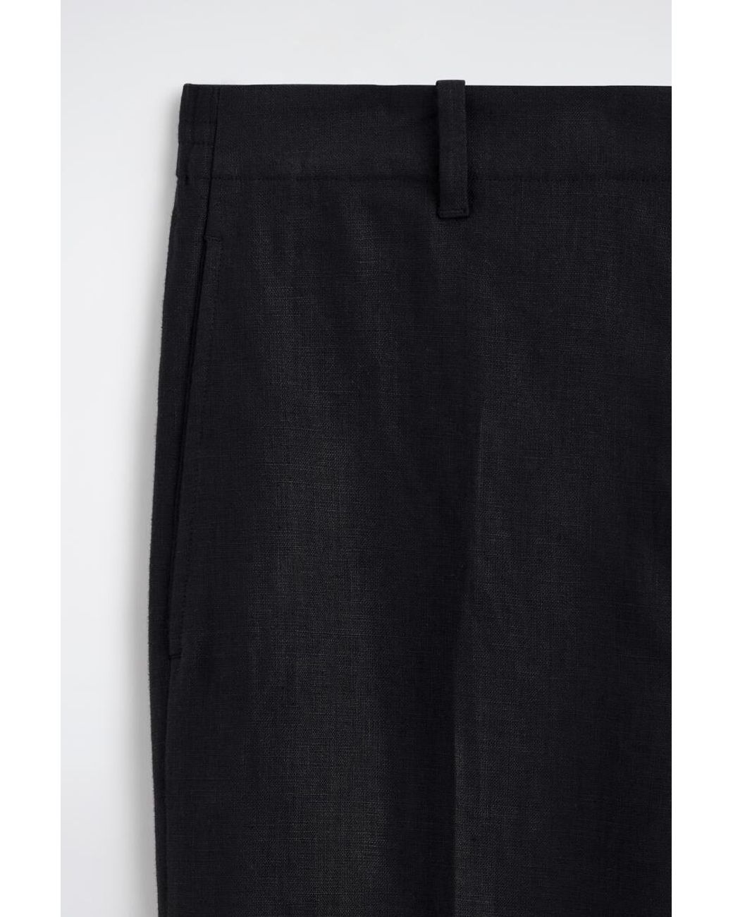 COS Black Linen Relaxed-Fit Straight-Leg Pants for men
