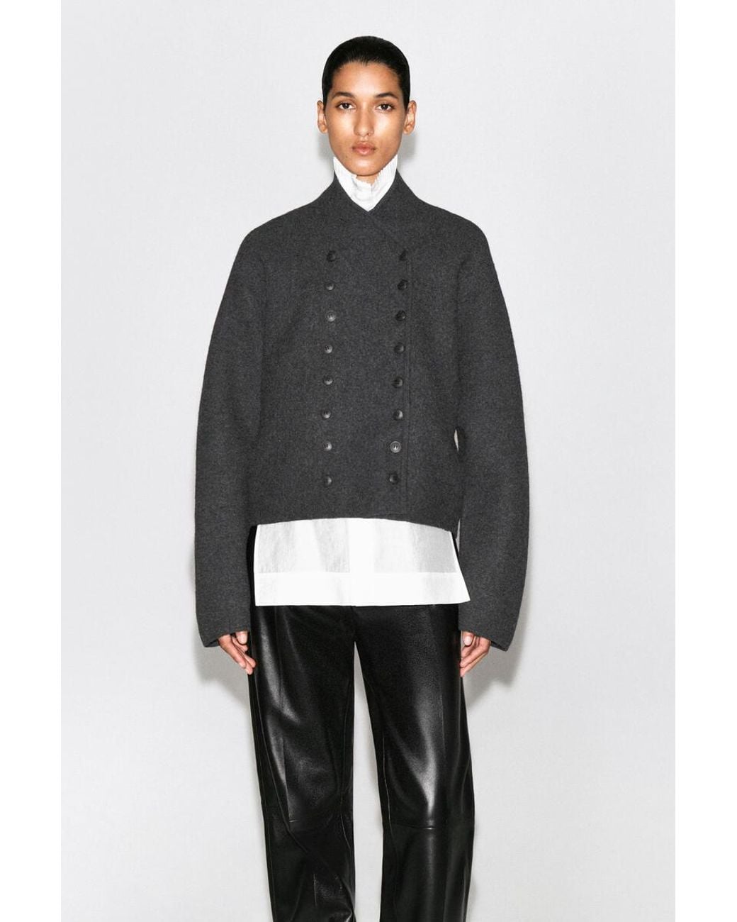 COS Black Boiled-Wool Uniform Jacket