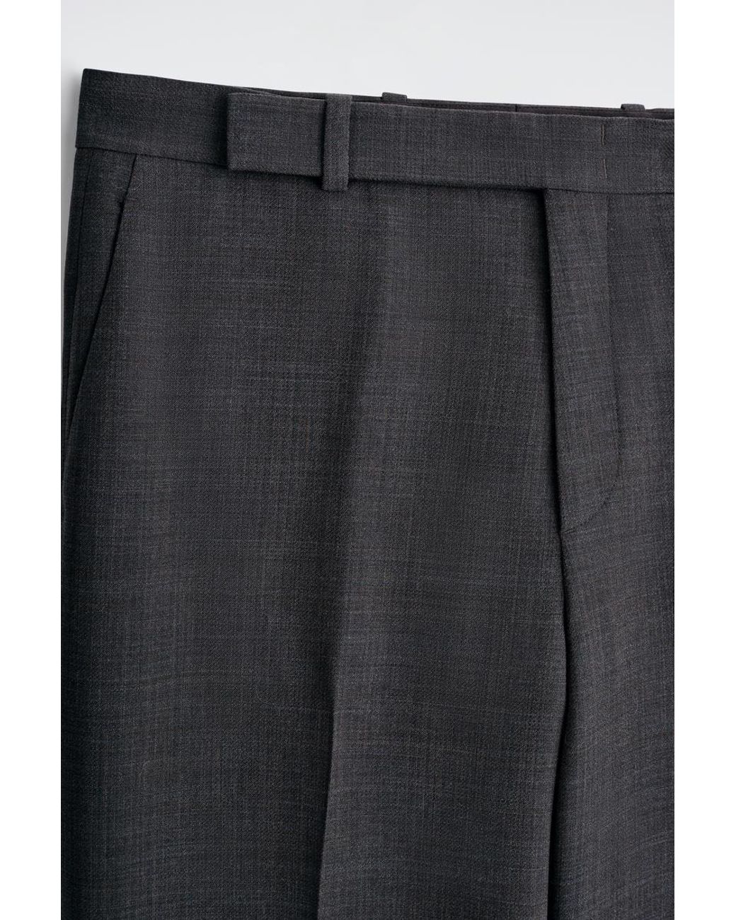 COS Gray Wool-Blend Straight-Leg Pants for men