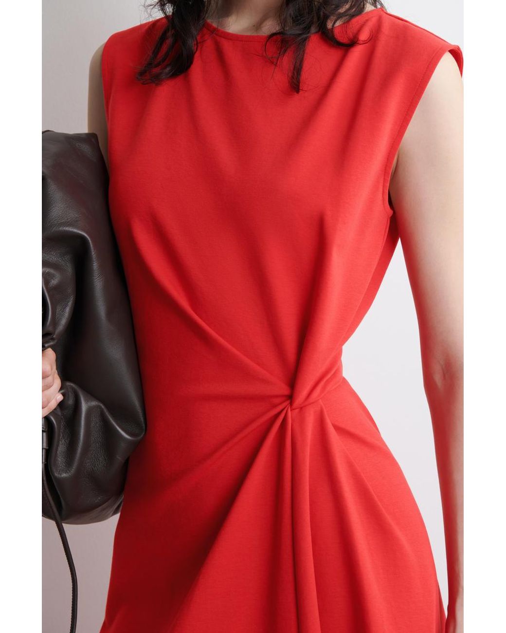 COS Twist-Detail Midi Dress in Red | Lyst