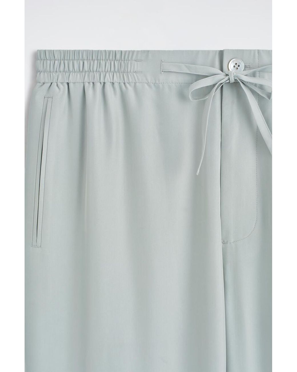 COS White Silk Relaxed-Fit Straight-Leg Trousers for men