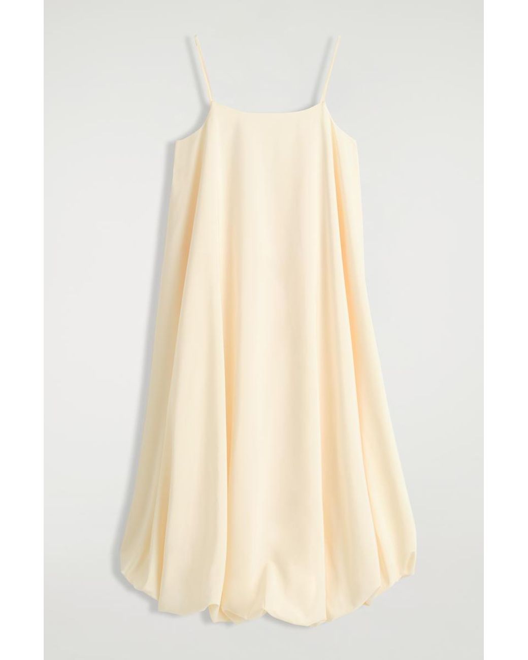 COS Natural Bubble-Hem Midi Dress