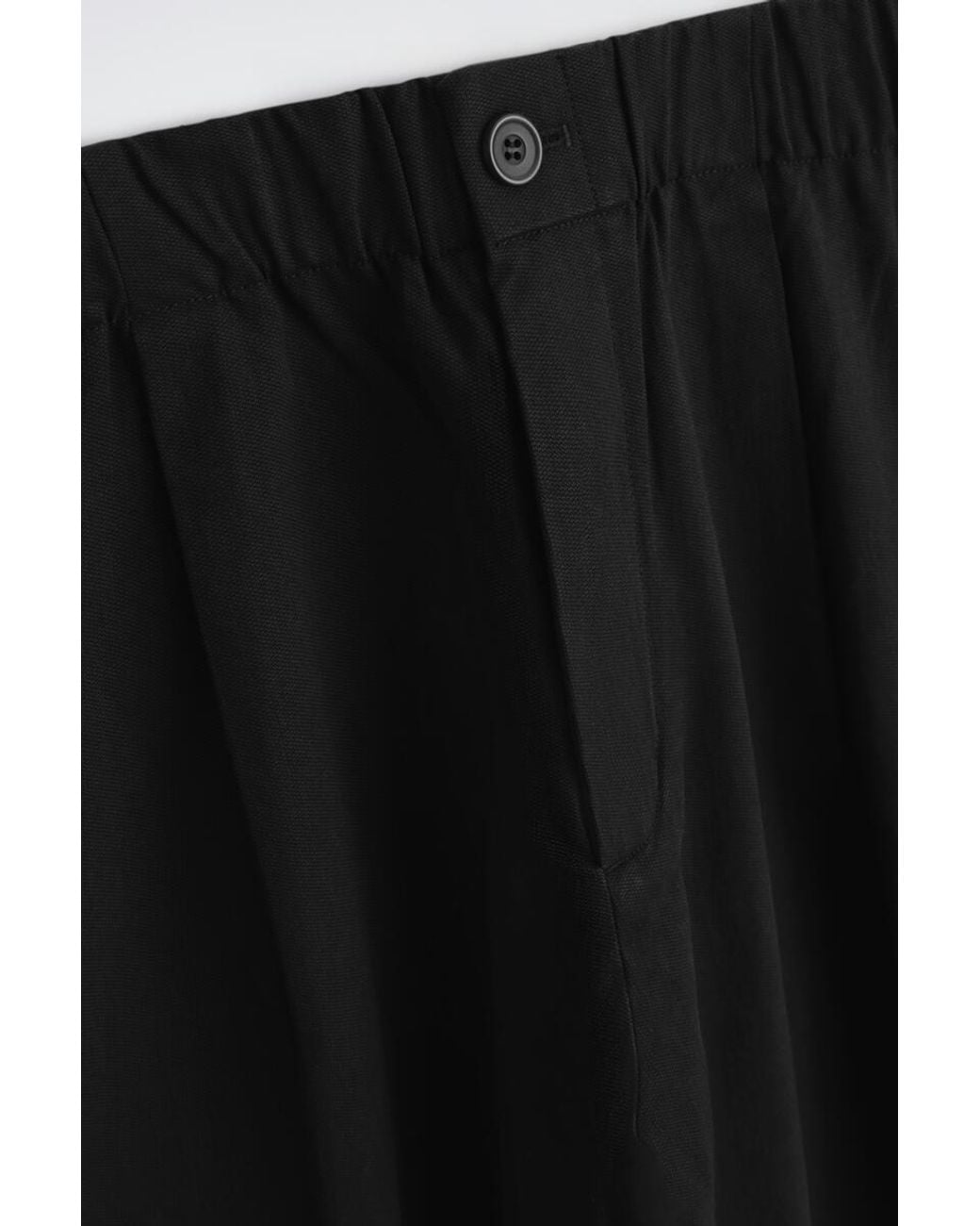 COS Black Pleated Relaxed-Fit Barrel-Leg Pants for men