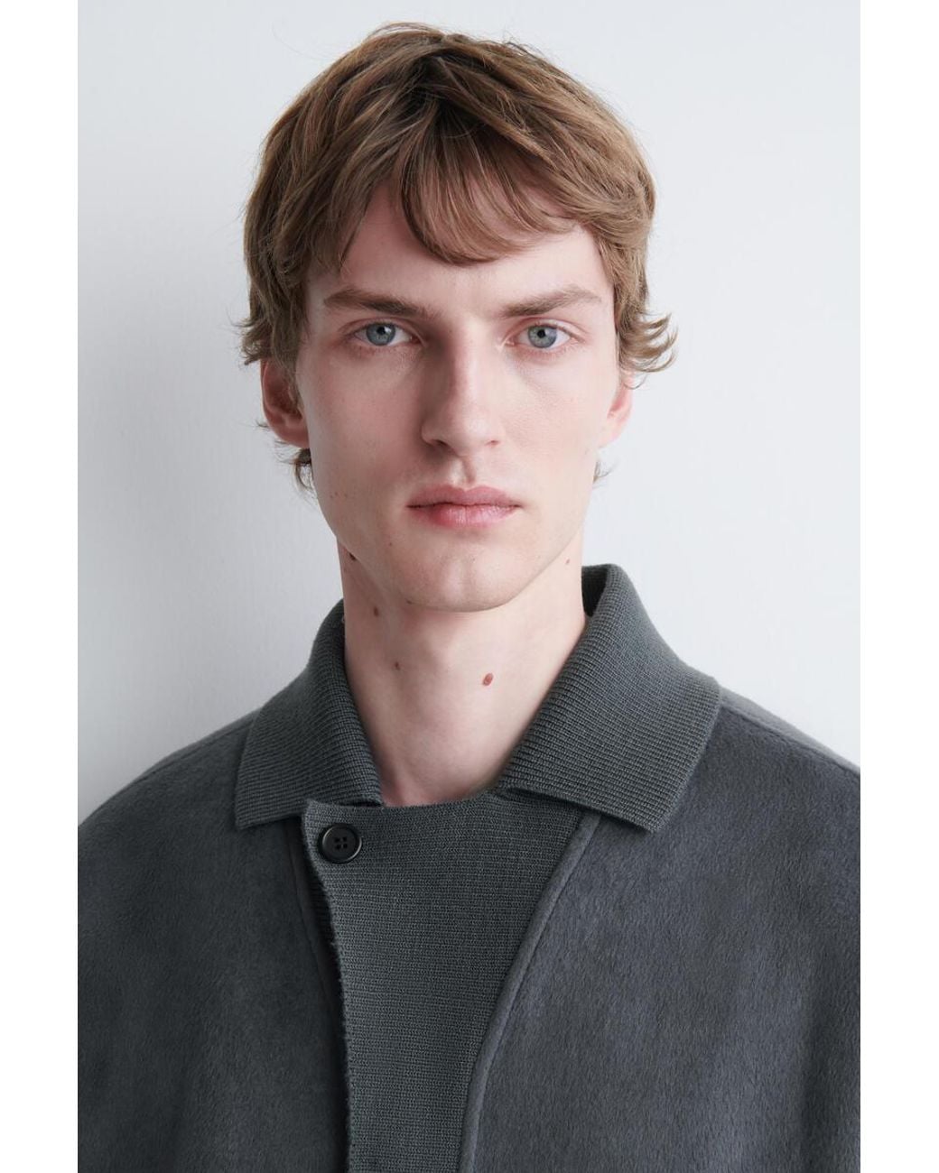COS Blue Oversized Brushed Jersey Shirt for men