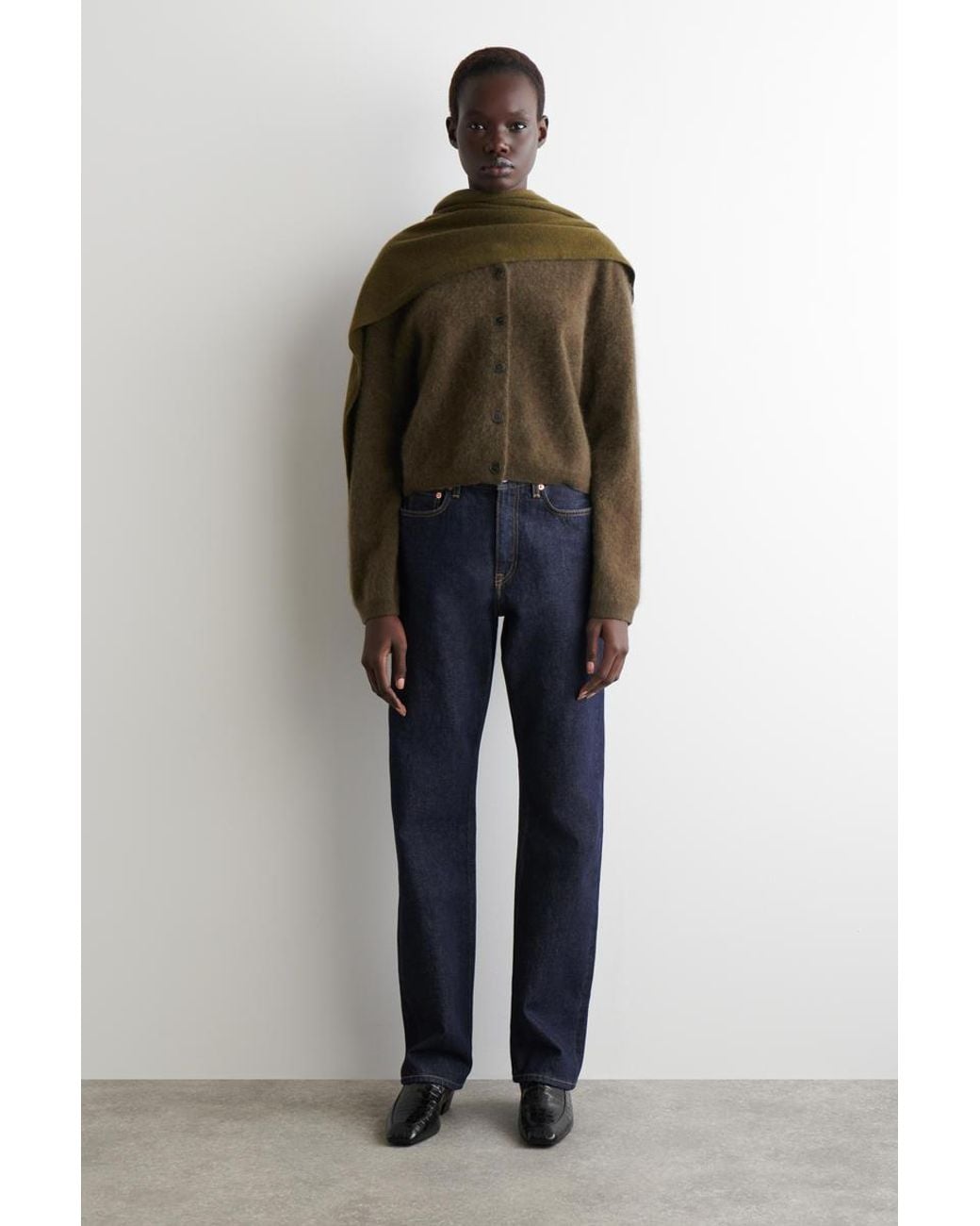 COS Natural Pure Brushed-cashmere Cardigan