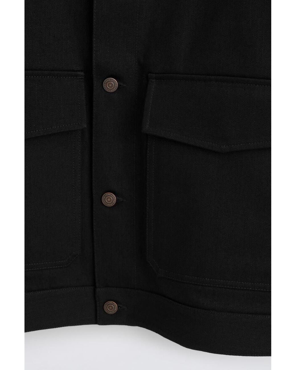 COS Black Raw Selvedge Denim Jacket for men