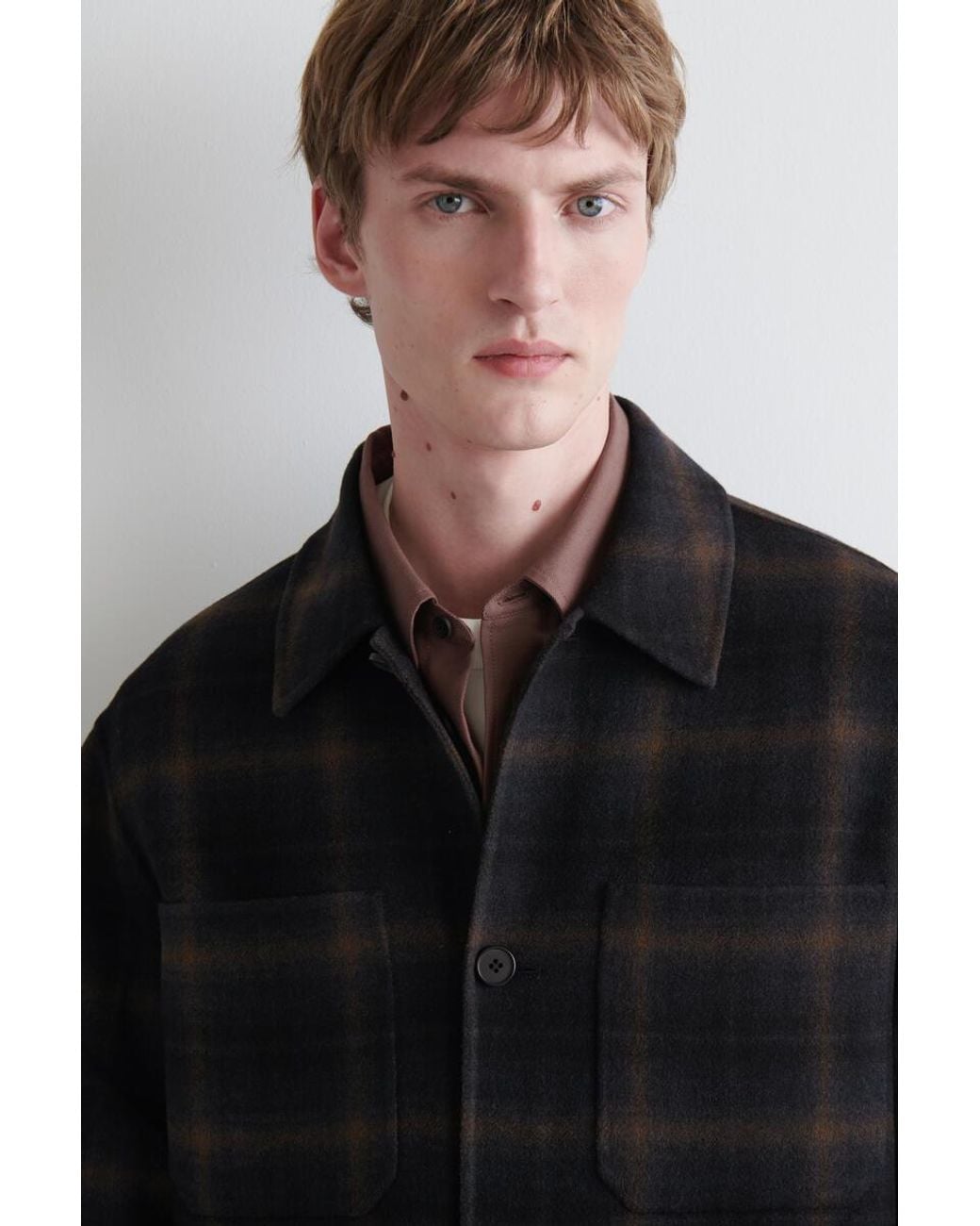 COS Black Double-Faced Wool Overshirt for men