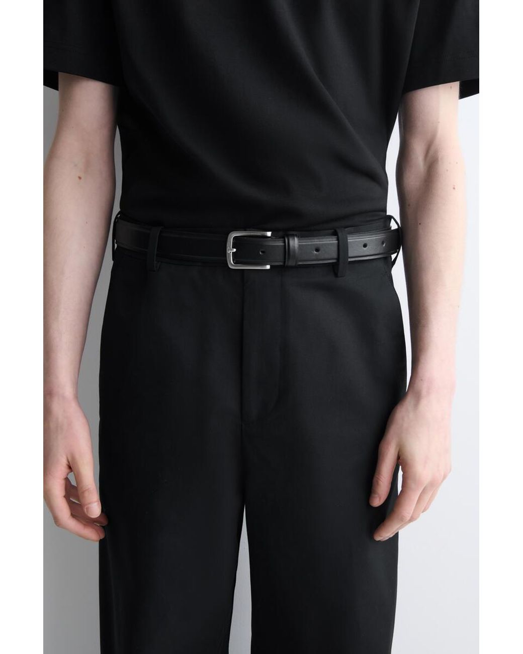 COS Black Cotton Relaxed-Fit Wide-Leg Chinos for men