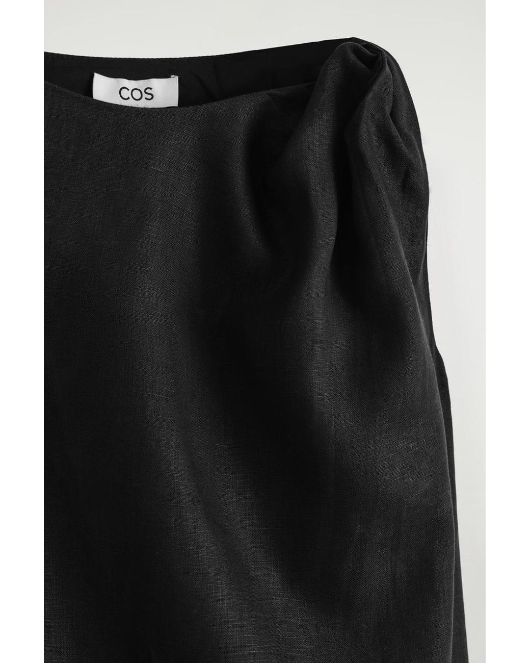COS Black Twist-Detail Linen Mini Dress