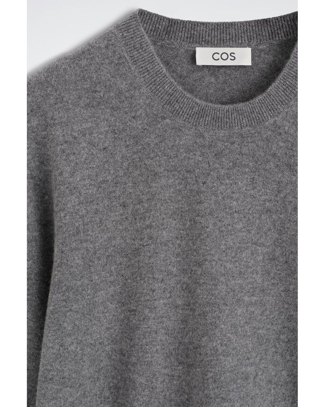 COS Gray Cashmere Crew-Neck Jumper for men