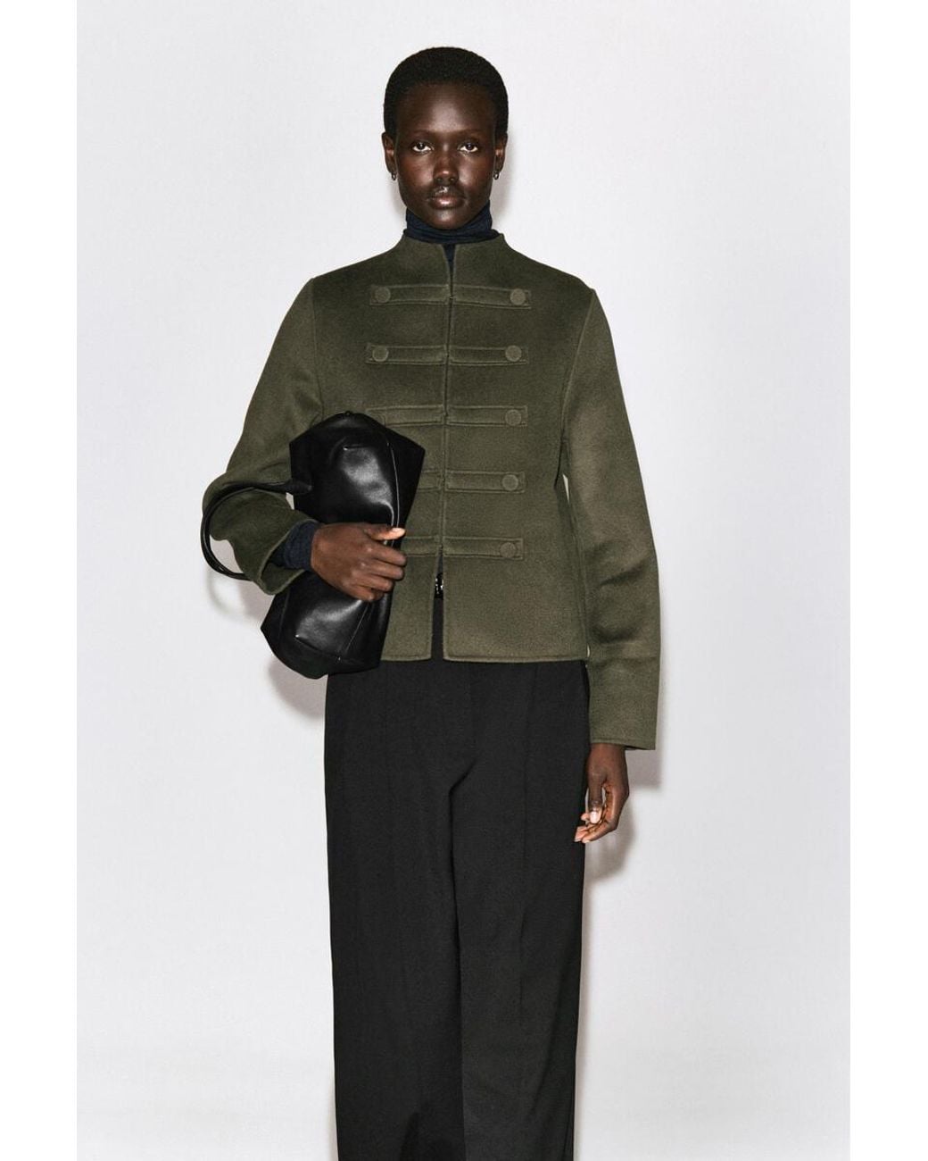 COS Green Double-Faced Wool Uniform Jacket