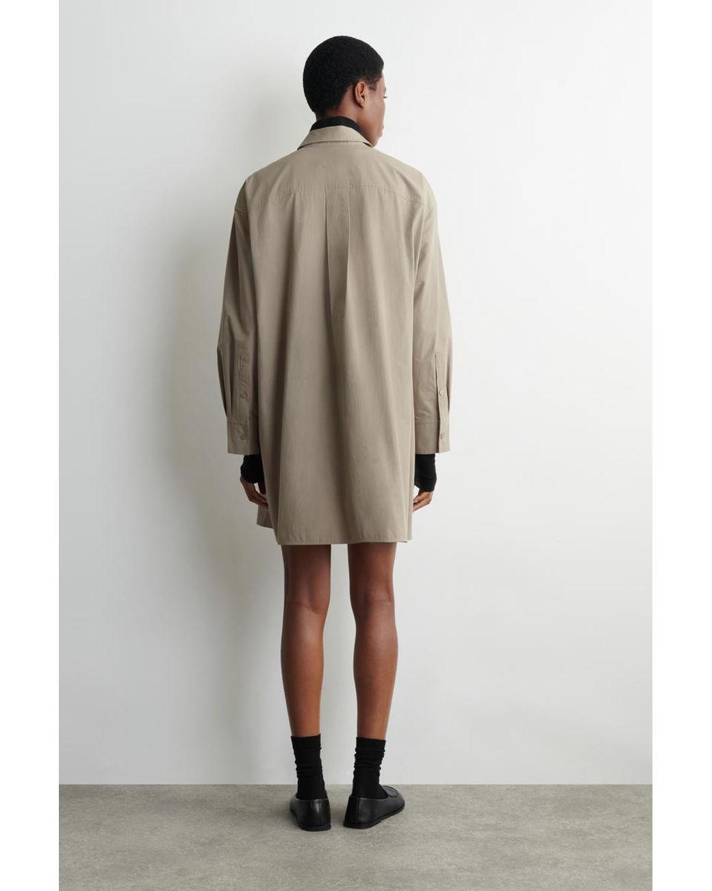 COS Natural Waisted Cotton Shirt Dress
