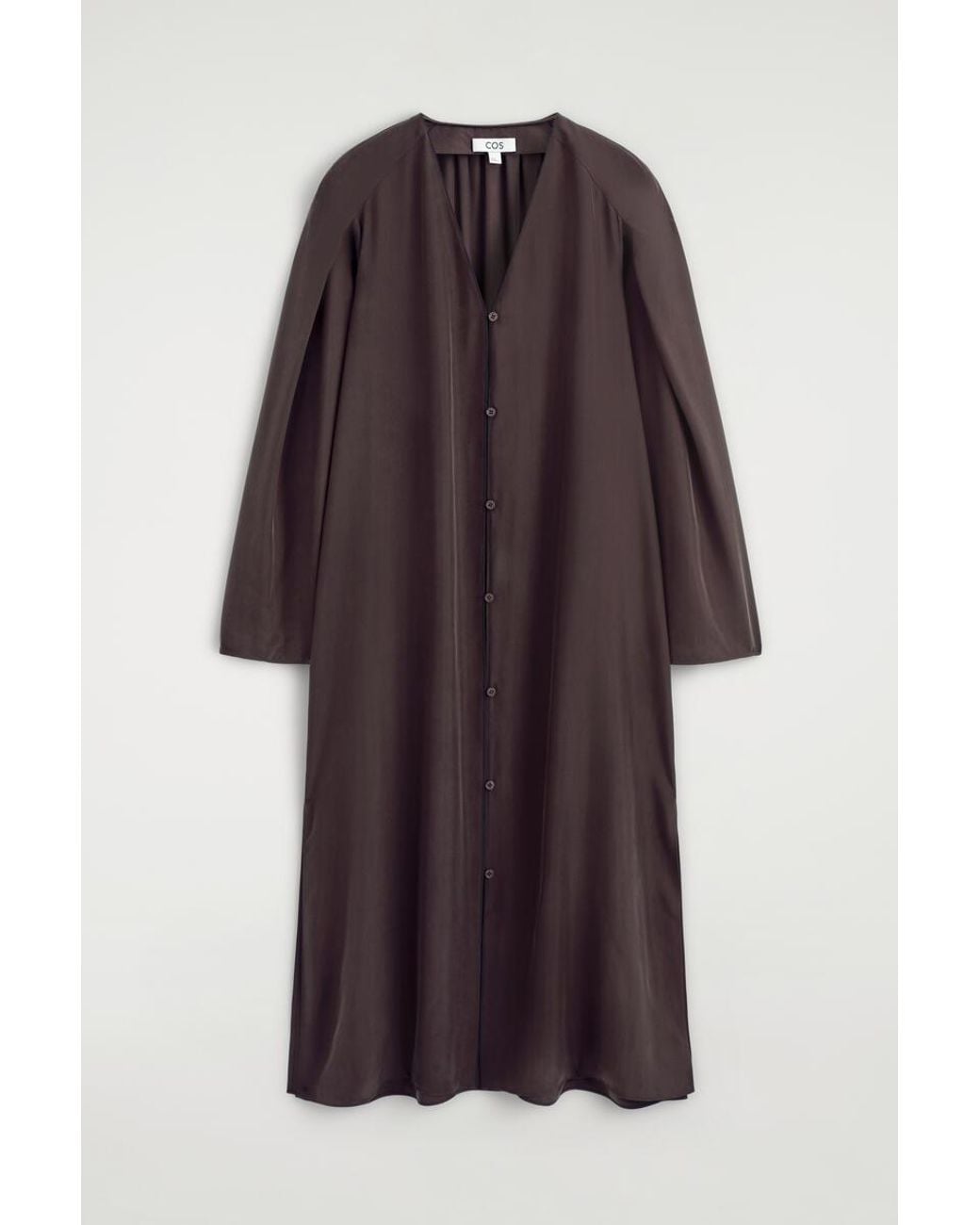 COS Purple Gathered Silk Midi Dress