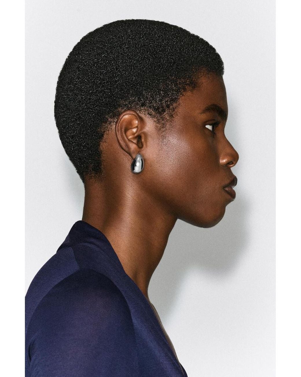 COS Metallic Curved Domed Earrings