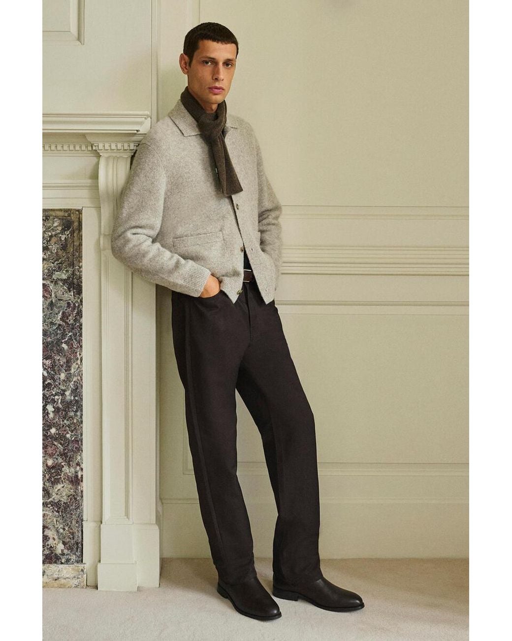 COS Natural Textured Collared Cardigan for men