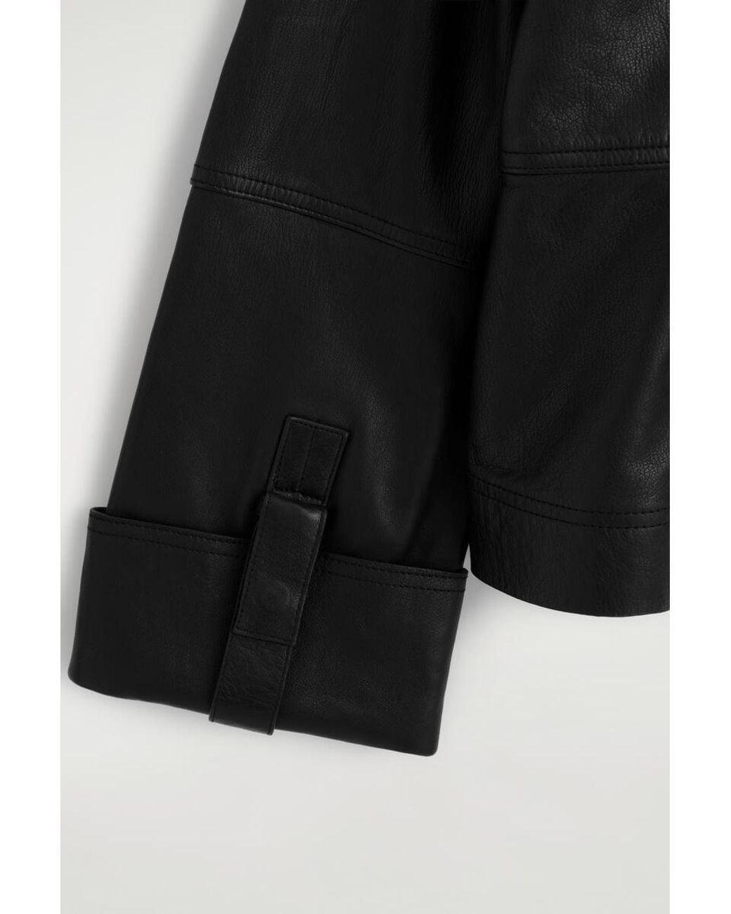 COS Black Leather Workwear Jacket