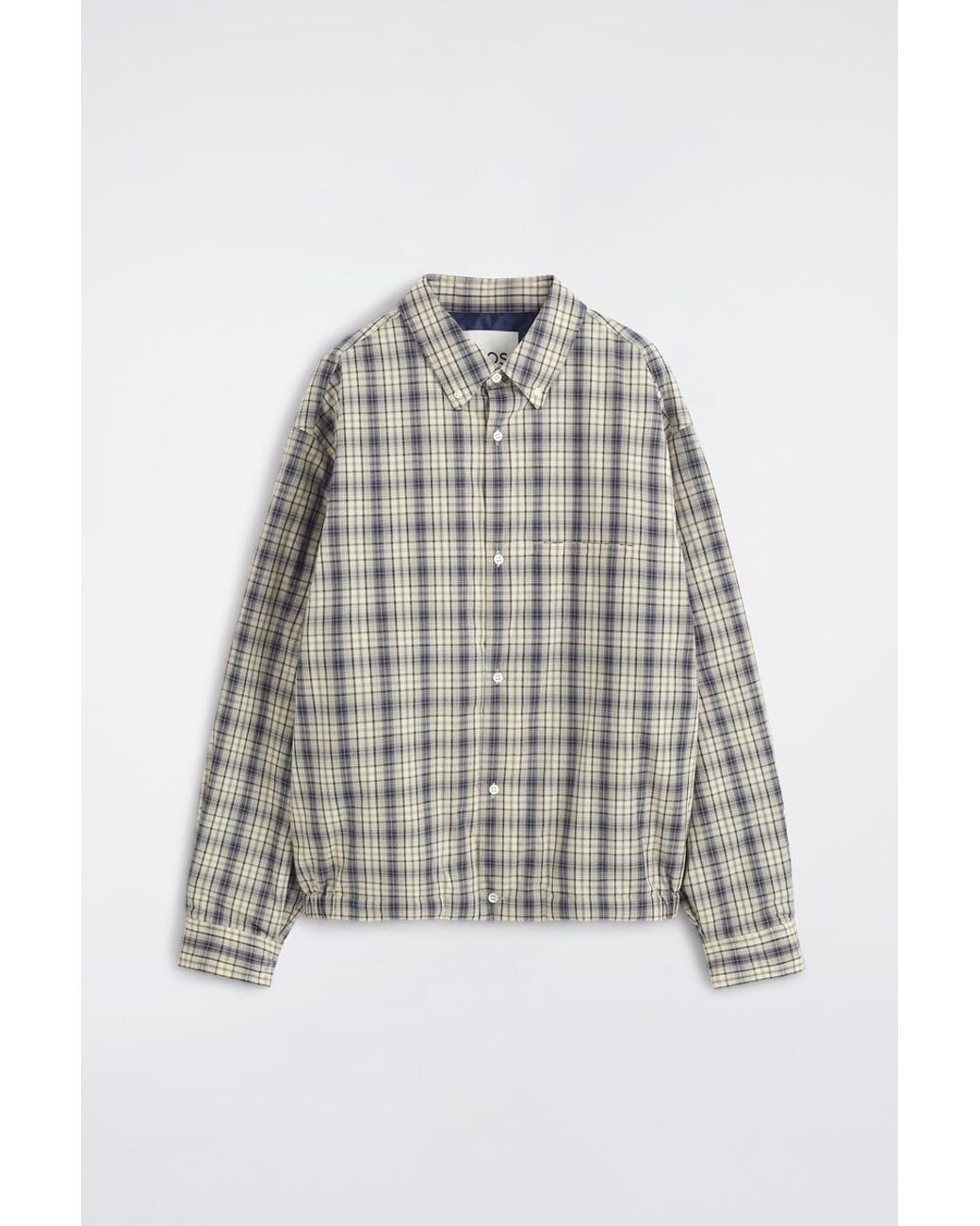 COS White Padded Checked Cotton Overshirt for men