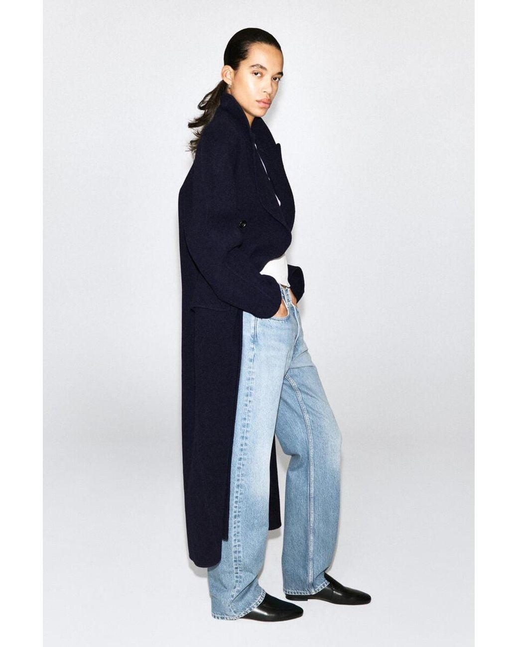 COS Black Tailored Double-Faced Wool Long Coat