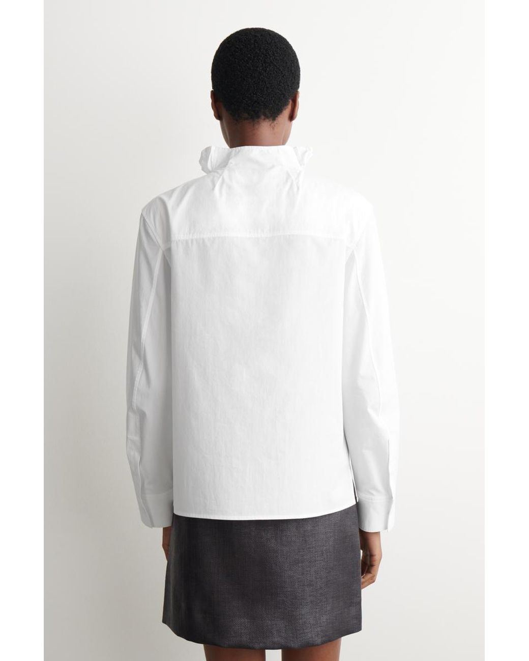 COS White Pintucked Cotton Blouse