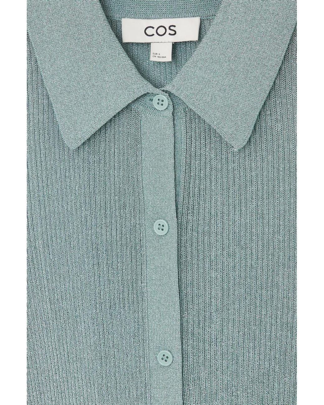COS Sparkly Ribbed-knit Shirt in Blue | Lyst