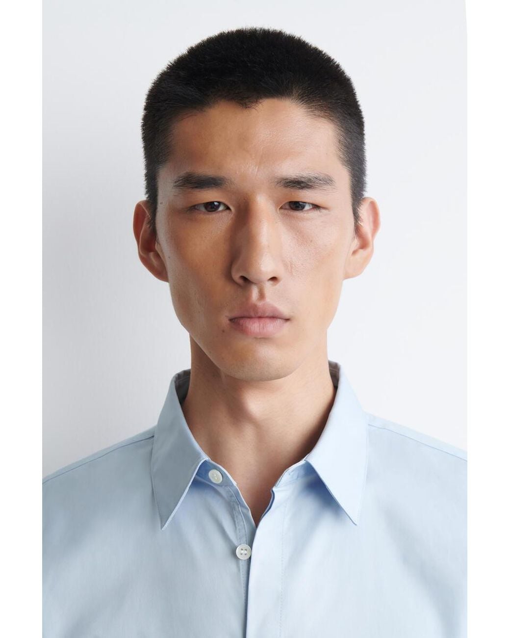 COS Blue Slim Cotton Shirt for men