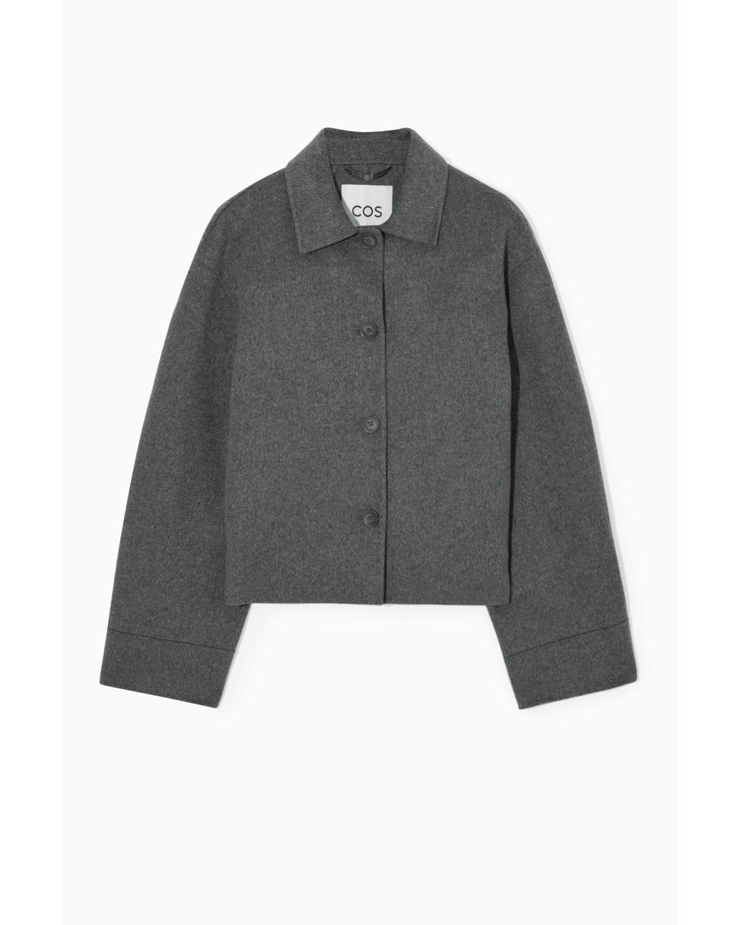 ジャケット・アウター <COS> BLACK / GREY JACKET Cos Oversized Collared Leather Jacket - Black | Editorialist